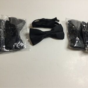 Elegant Black Bow Tie Set